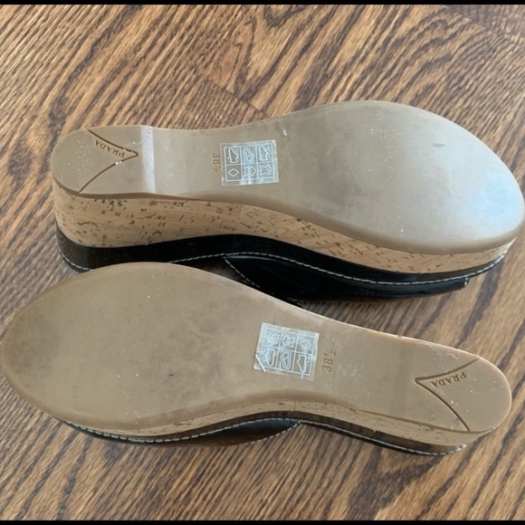 PRADA Black Patent Leather Wedge Slides - Picture 4 of 5